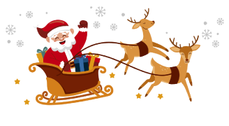 Père Noël et rennes